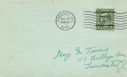 1938-07 1c Paradise Precancel-F