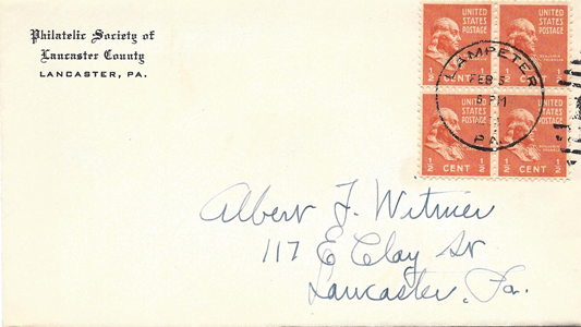 1954-02 Block of 4-F