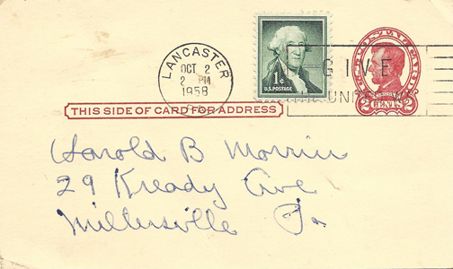 1958-10 3c Red Lincoln-F