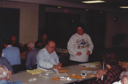 Starting in Back Row, from L->R: Gil Slotter, Walter Moreau, Mark King, Ben Heller, Jack Deaner, Leslie Botte, Cathy Maine, and Bob Stevenson.